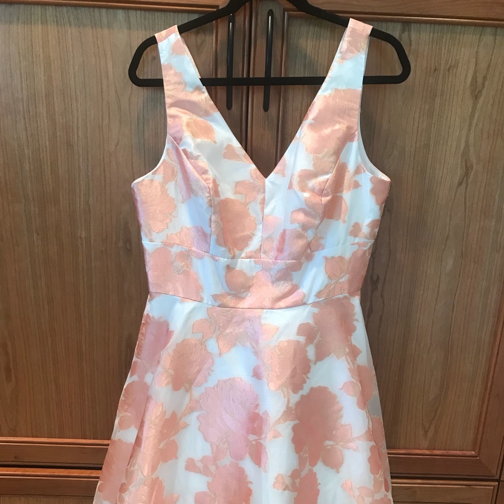 Nicole Miller V-neck Fit & Flare Jacquard Dress